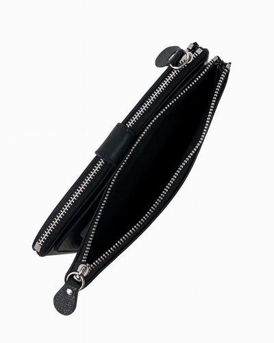 Double Pocket Soft Wallet - Black