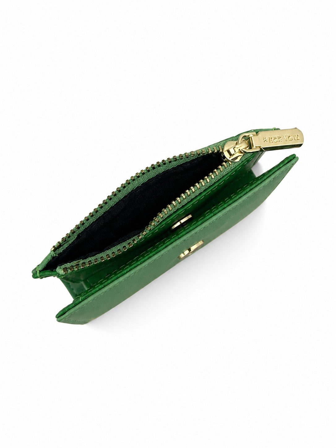 Green PL Embossed Twofold Medium Wallet