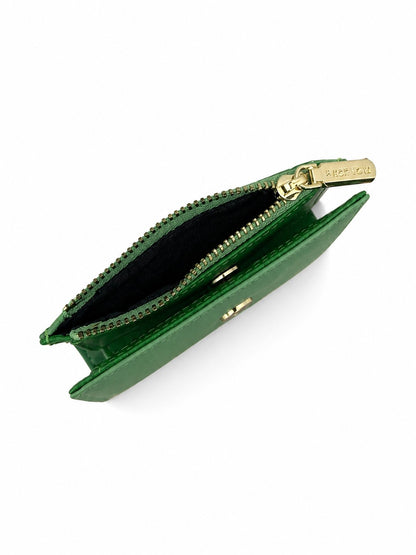 Green PL Embossed Twofold Medium Wallet