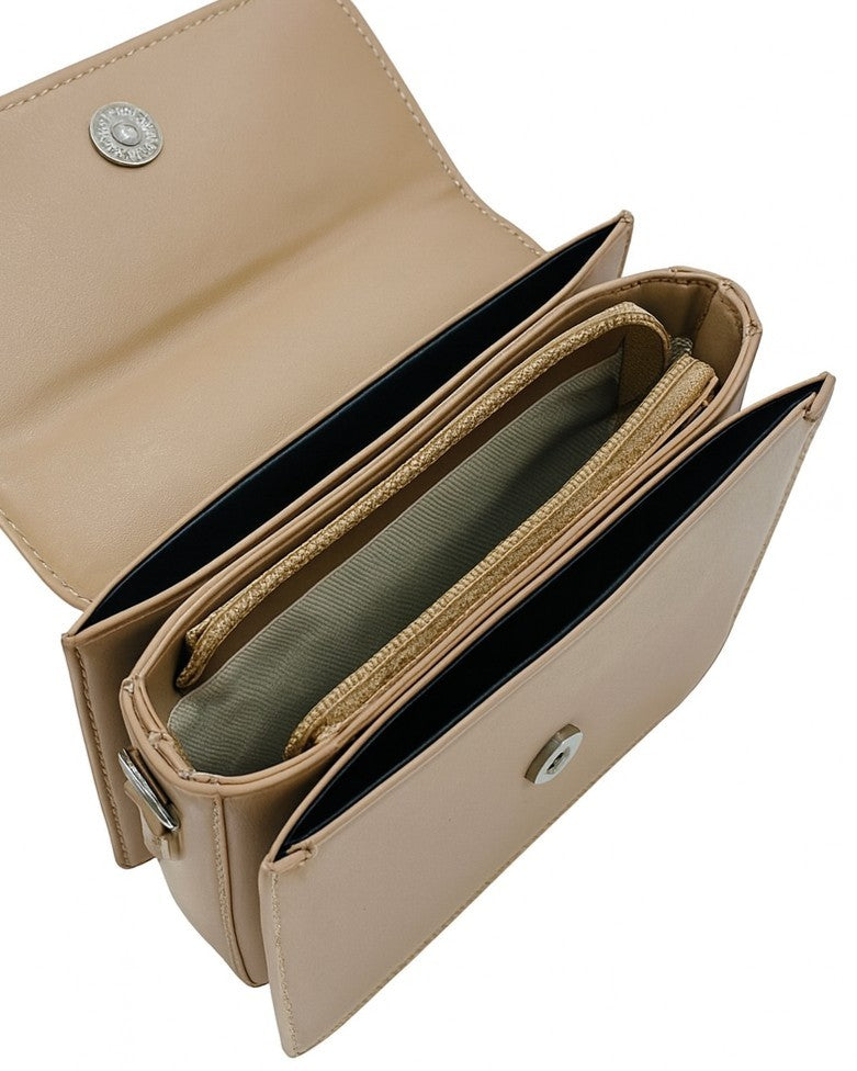 CarryMe Chic 3 Compartment Sling Bag - Coffee