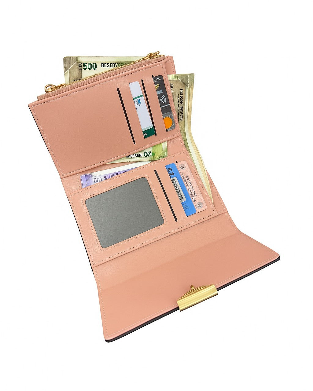 Pink Quilted Medium Trifold Wallet
