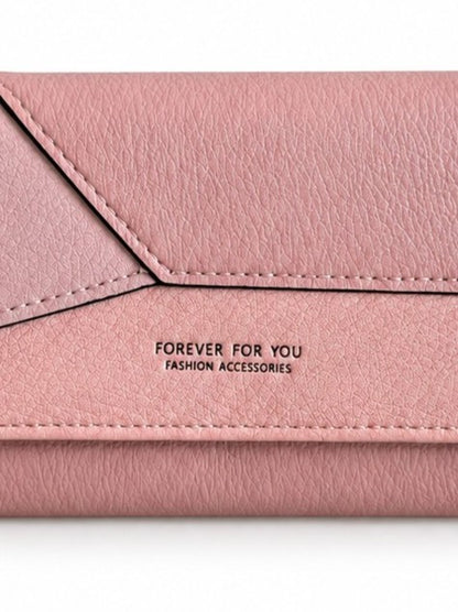 Geometric Chic Trifold Wallet - Pink