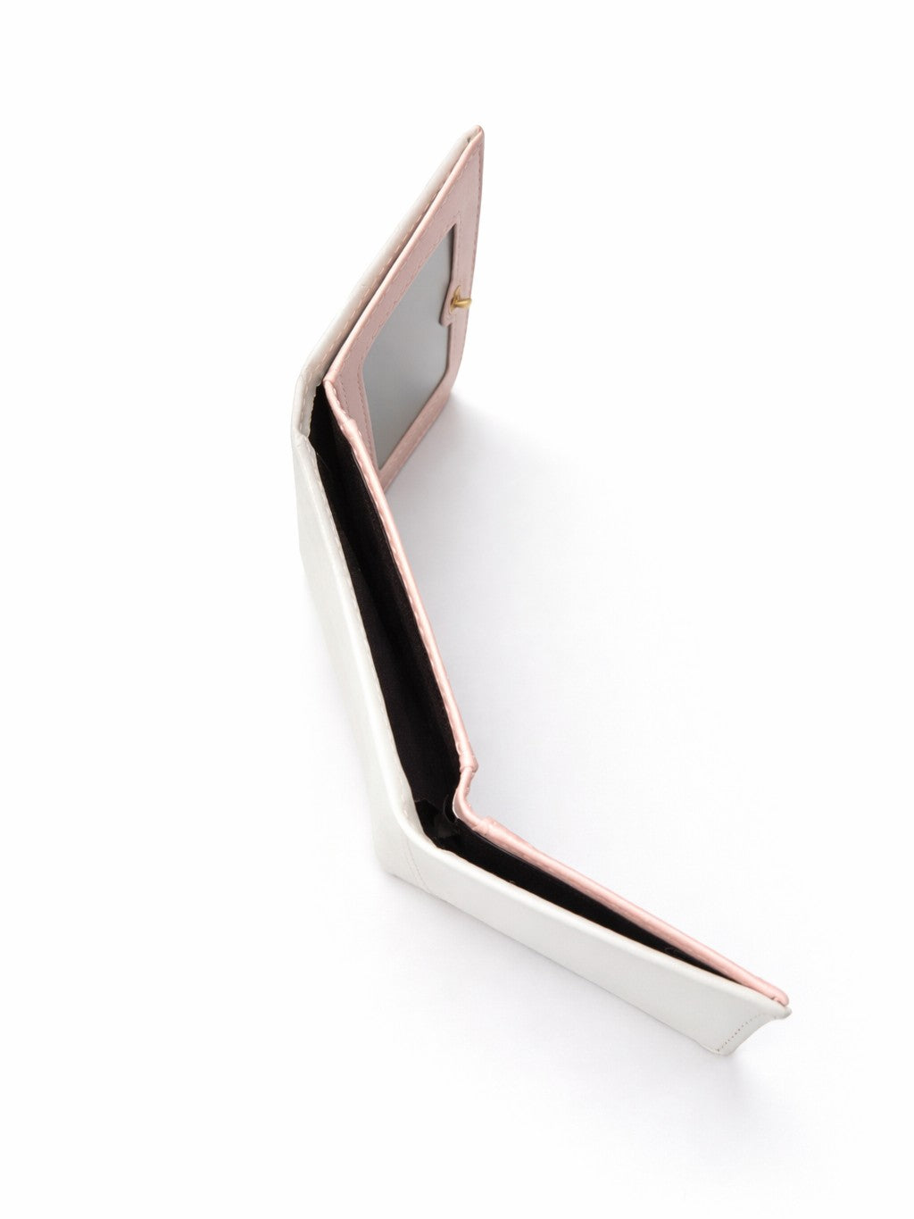 Checked Mini Bow Trifold Wallet - Off White