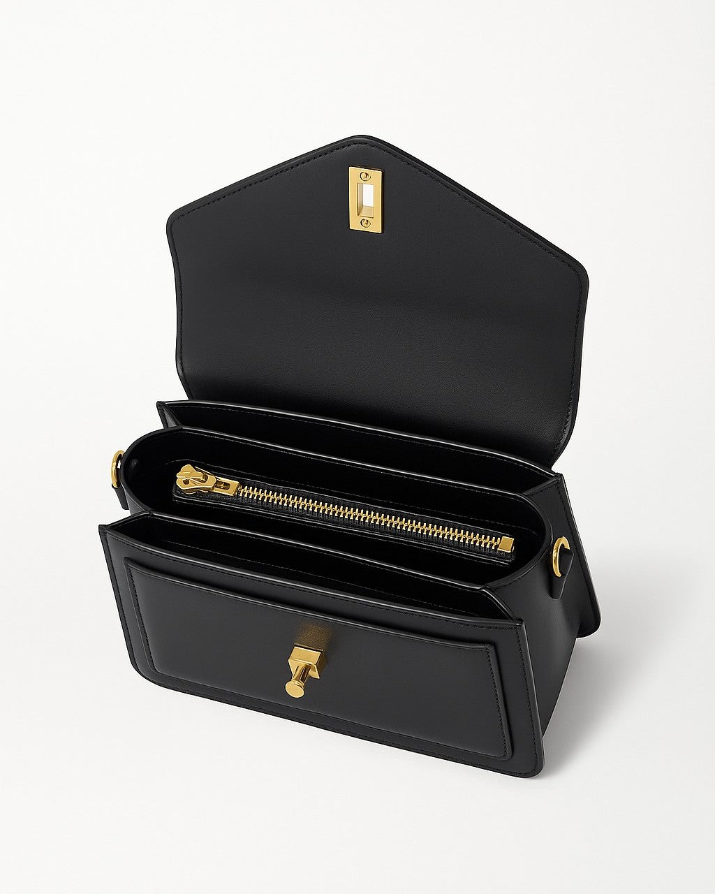 Luxe Line 4 Compartment Sling Bag - Black