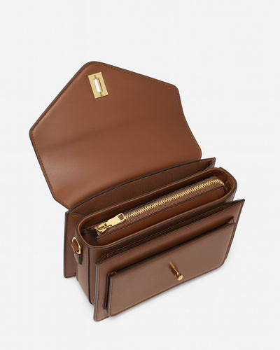 Luxe Line 4 Compartment Sling Bag - Tan