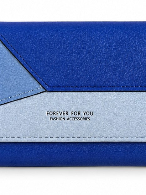 Geometric Chic Trifold Wallet - Blue