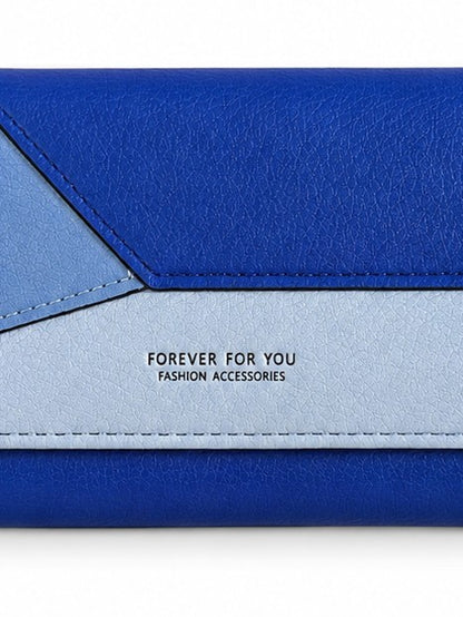 Geometric Chic Trifold Wallet - Blue