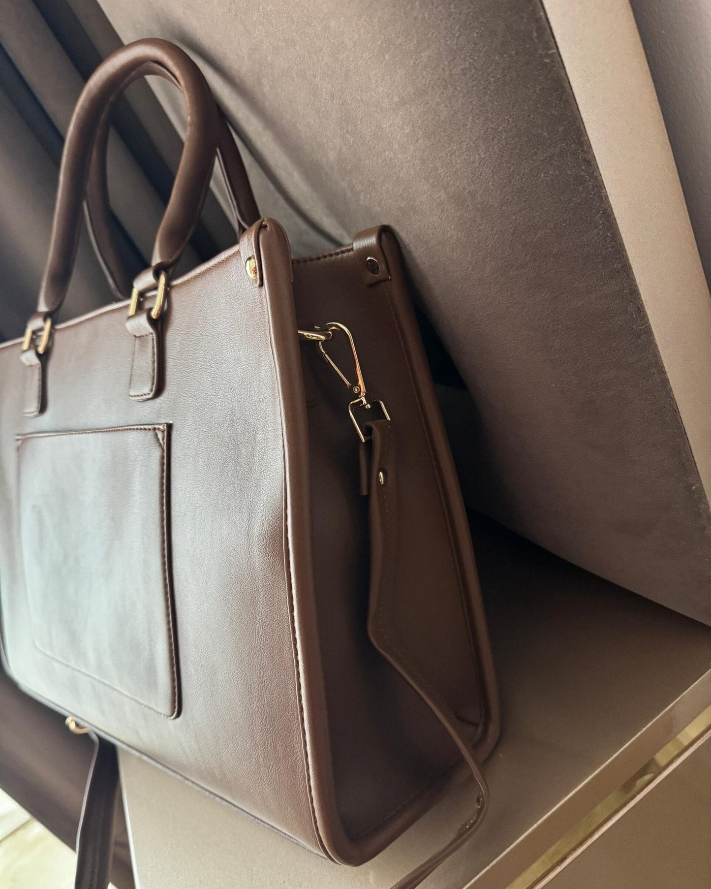 Wrap Up Laptop Tote Bag - Brown