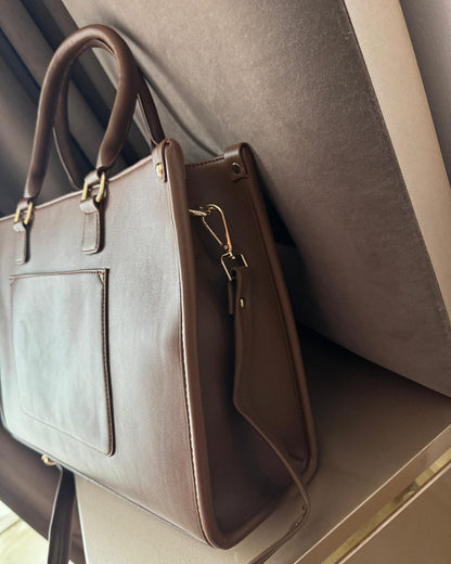 Wrap Up Laptop Tote Bag - Brown