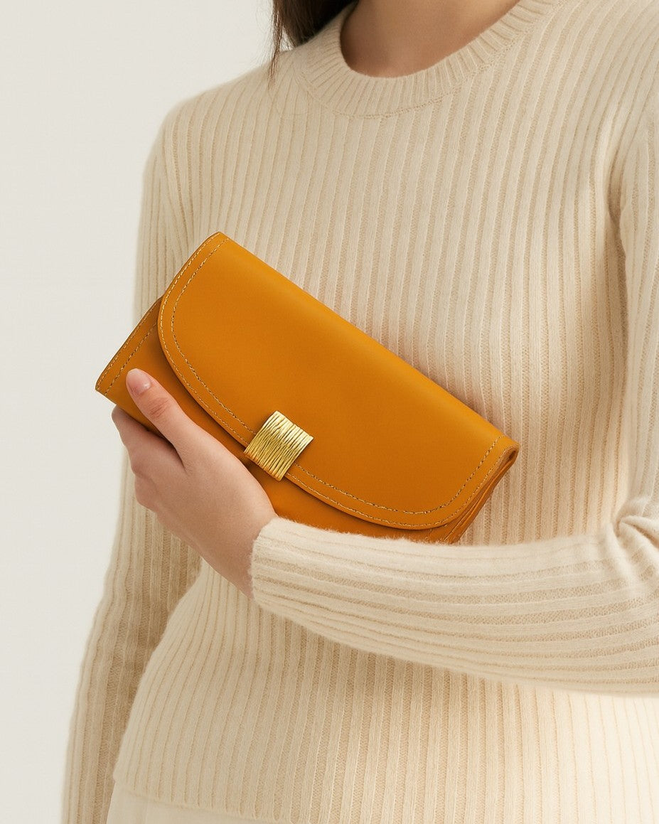 Golden Buckle Trifold Wallet