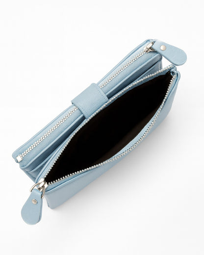 Double Pocket Soft Wallet - Blue