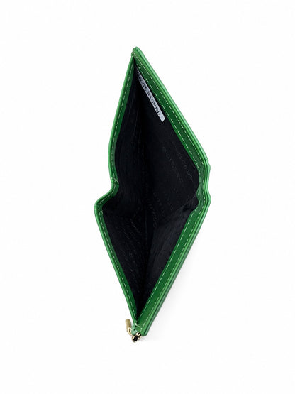 Green PL Embossed Twofold Medium Wallet