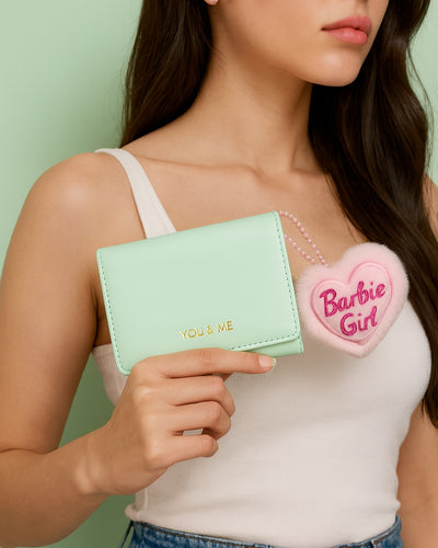 You & Me Mini Trifold Wallet - Green