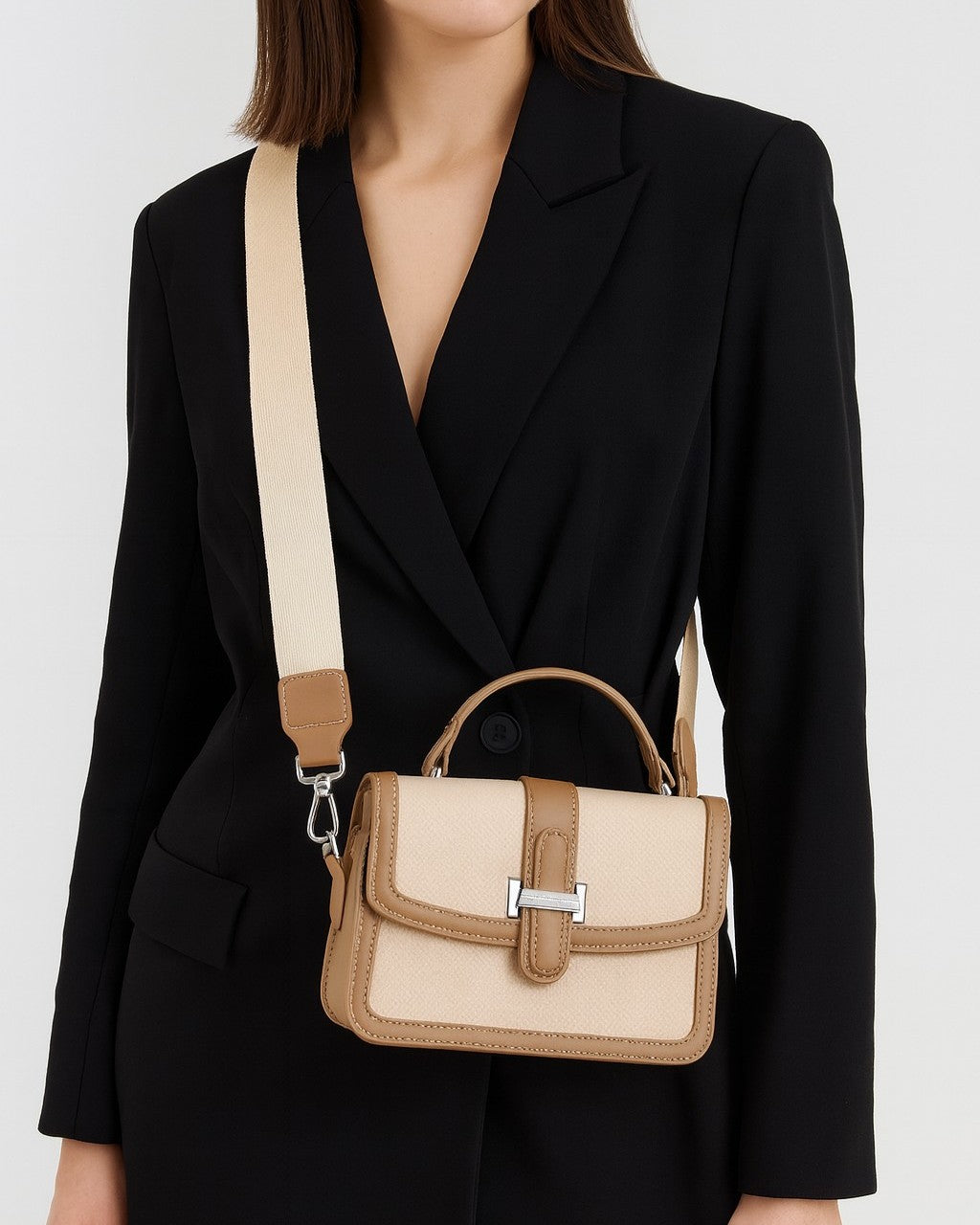 CarryMe Chic 3 Compartment Sling Bag - Beige