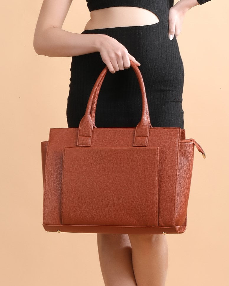 Elite Laptop Tote Bag - Tan