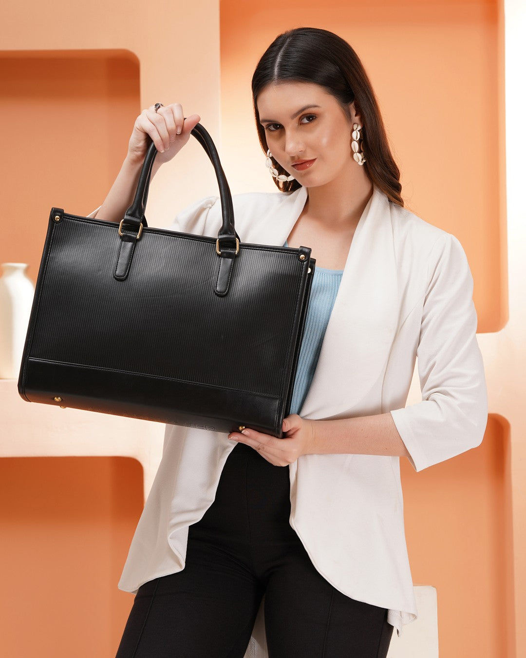 Day To Day Laptop Tote Bag - Full Black