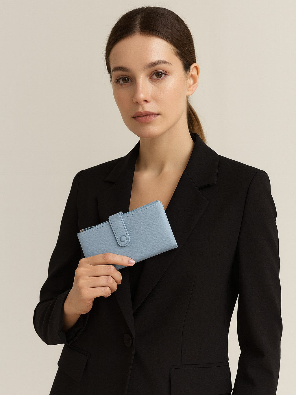 Double Pocket Soft Wallet - Blue