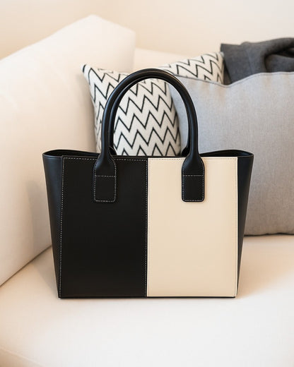 Modern Luxe Laptop Tote Bag - Black