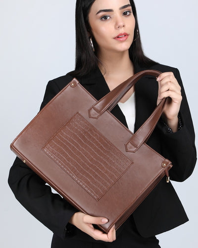 Regular Unlimited Laptop Tote Bag - Brown