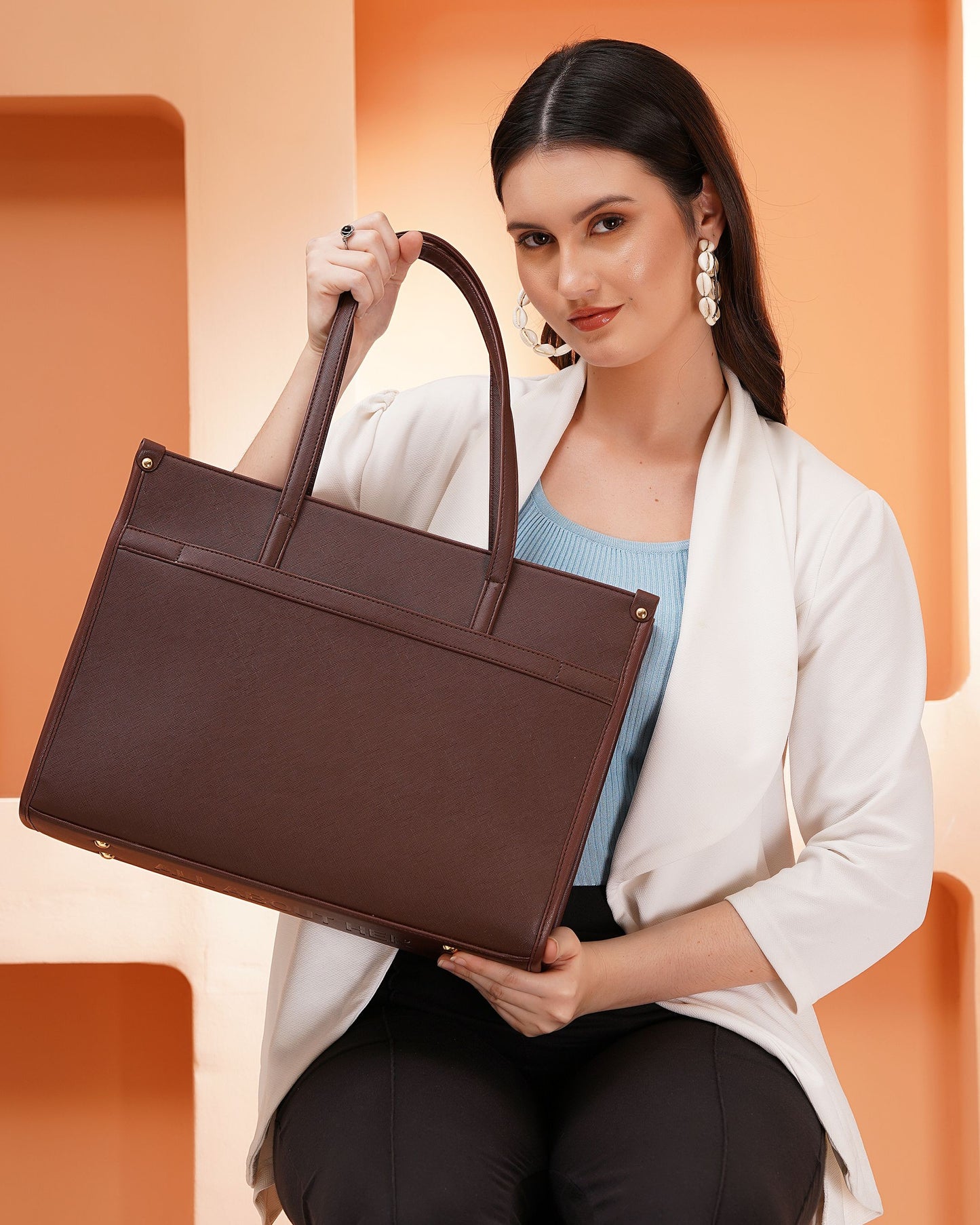 The League Laptop Tote Bag - Full Brown