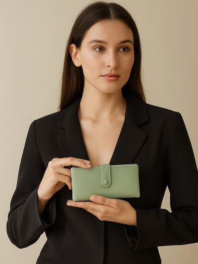 Double Pocket Soft Wallet - Green