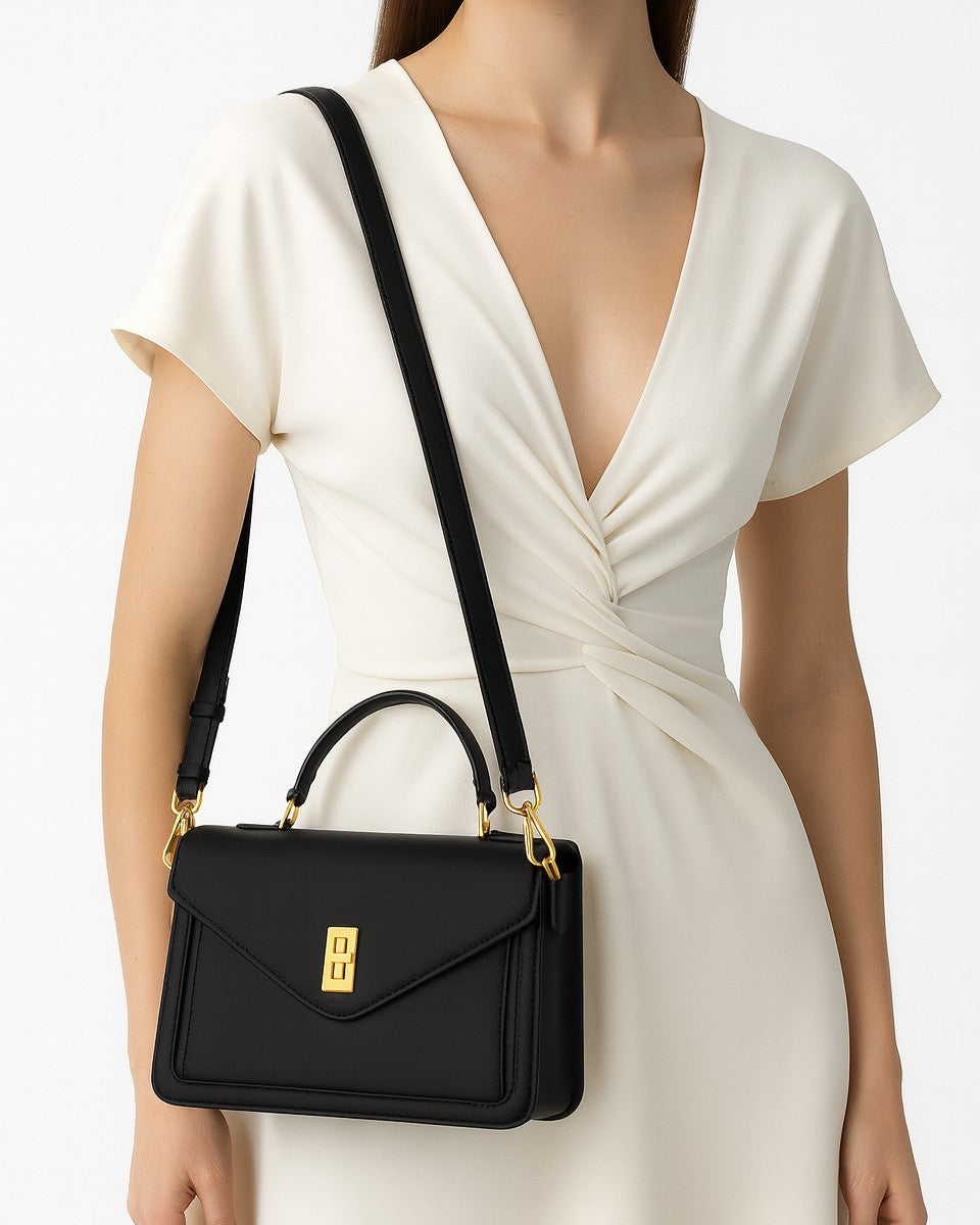 Luxe Line 4 Compartment Sling Bag - Black