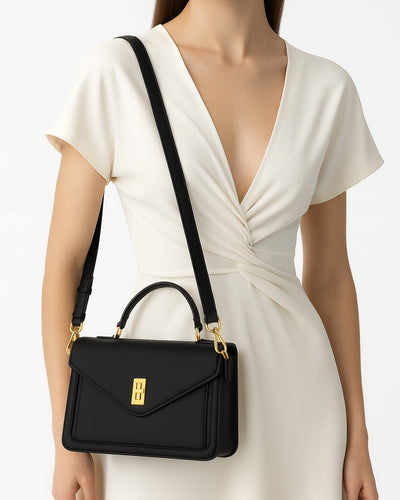 Luxe Line 4 Compartment Sling Bag - Black