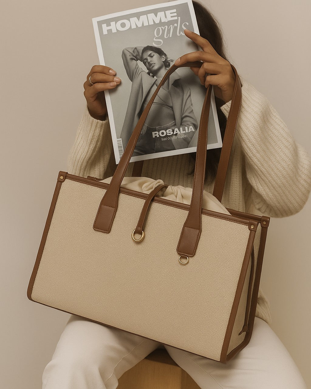 Carry All Tote Bag - Beige