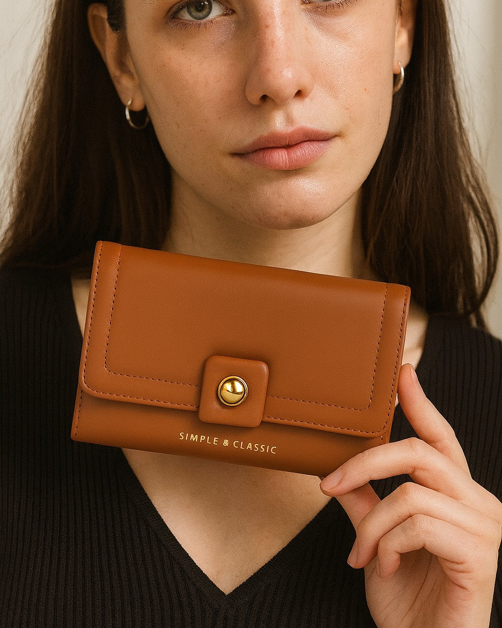 Simple & Classic Trifold wallet - Brown