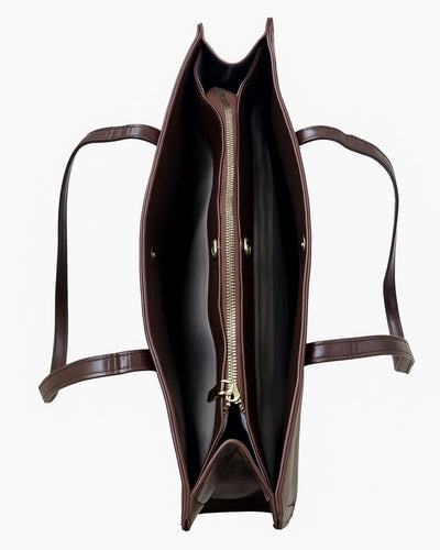Premium 3 Compartment Tote Bag - Brown