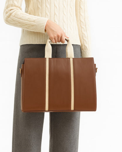 The Madam Laptop Tote Bag - Brown