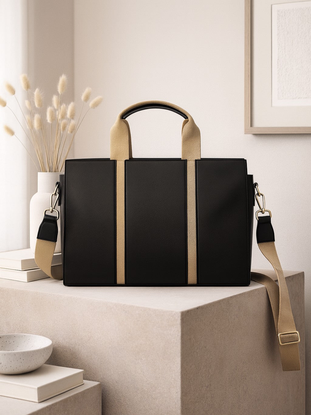 The Madam Laptop Tote Bag - Black
