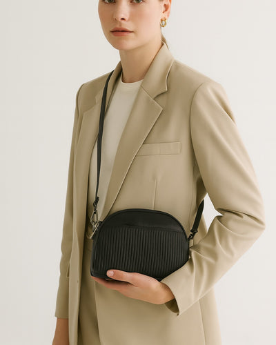 Black Striped Classic Sling Bag