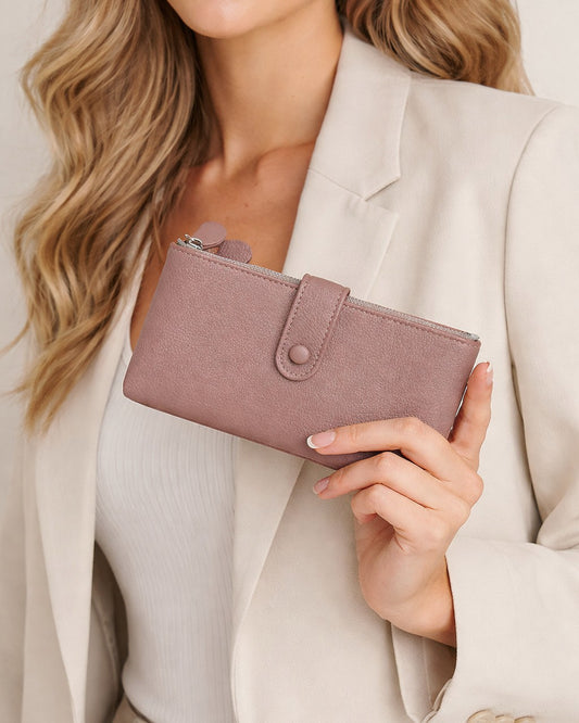 Double Pocket Soft Wallet - Mauve