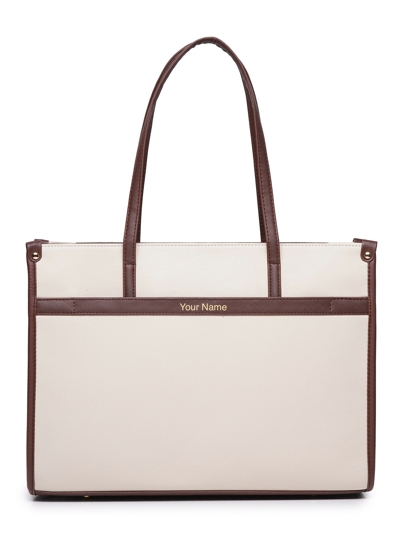 Personalized League Laptop Tote Bag - Brown