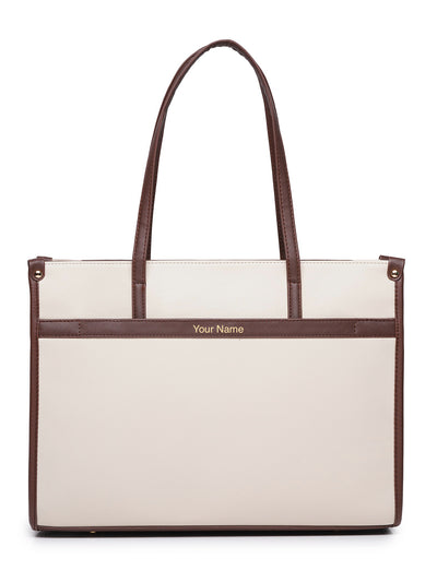 Personalized League Laptop Tote Bag - Brown