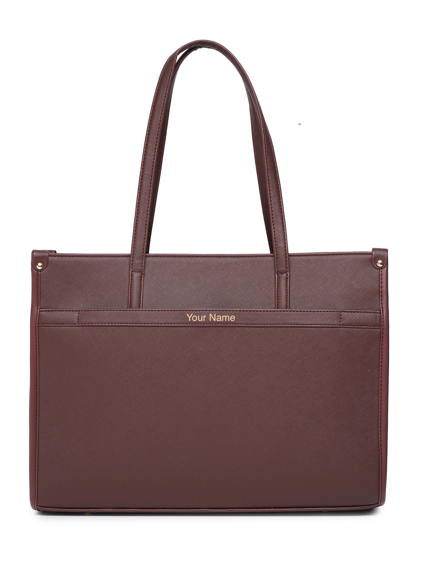 Personalized League Laptop Tote Bag - Full Brown