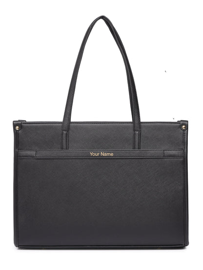 Personalized League Laptop Tote Bag - Full Black