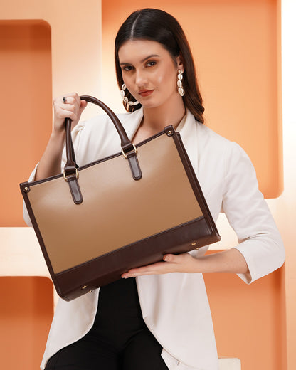Day To Day Laptop Tote Bag - Brown
