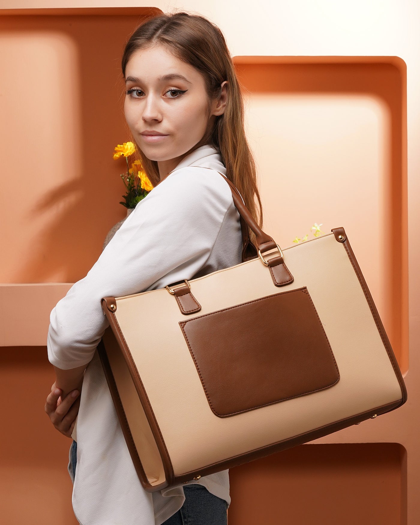 Wrap Up Laptop Tote - Beige