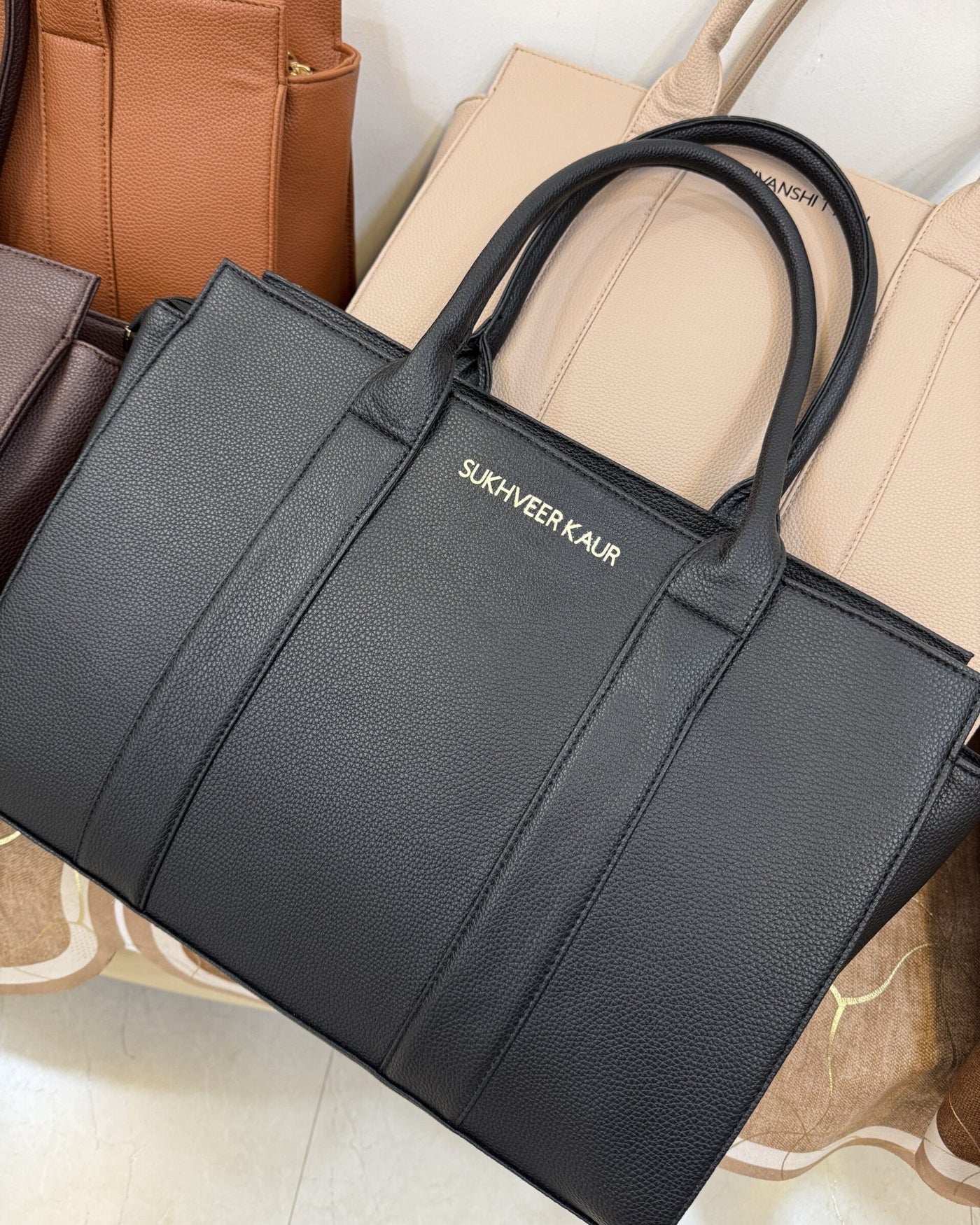 Personalized Elite Laptop Tote Bag - Black