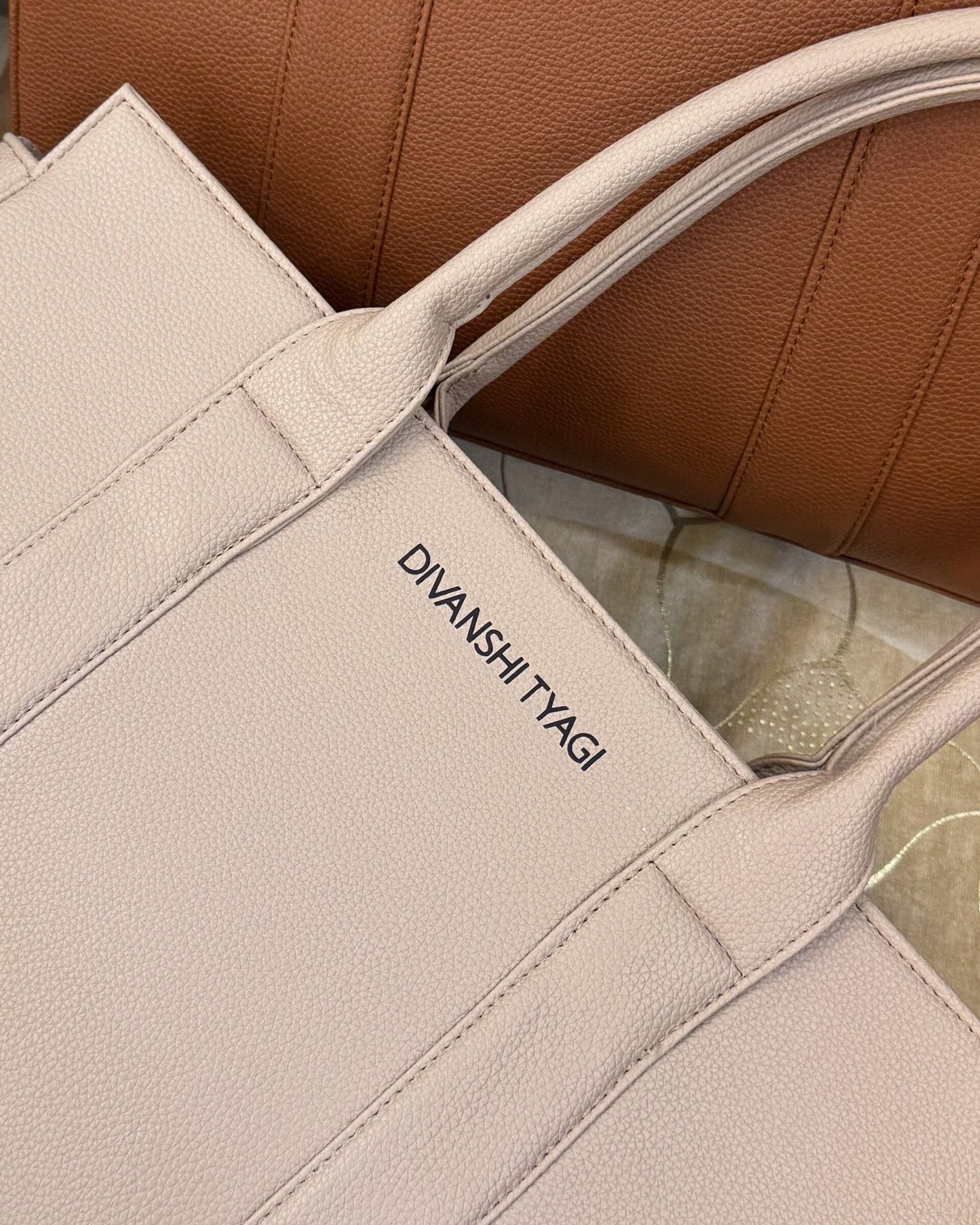 Personalized Elite Laptop Tote Bag - Nude Pink