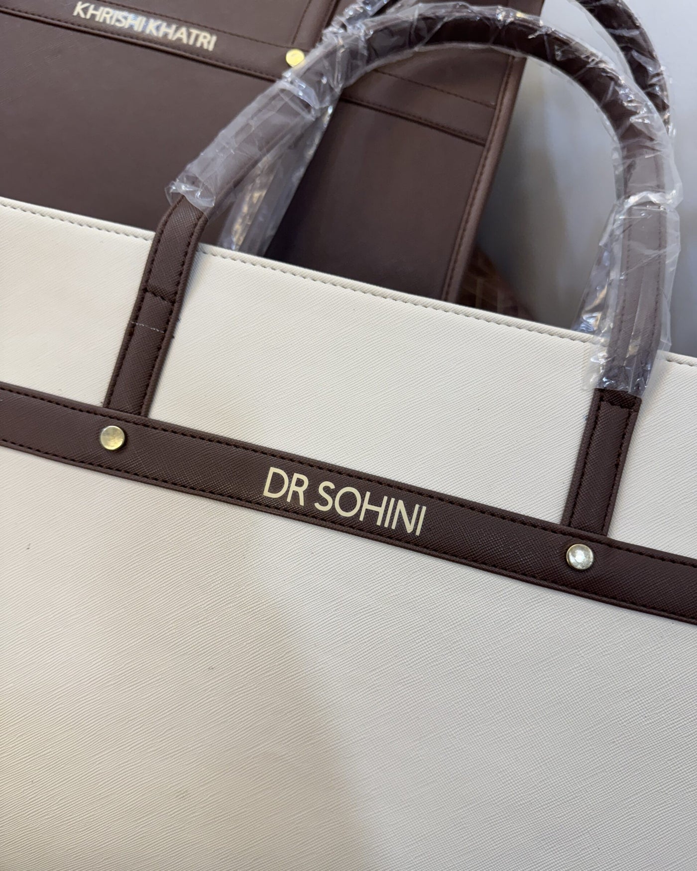 Personalized League Laptop Tote Bag - Brown