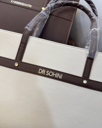 Personalized League Laptop Tote Bag - Brown