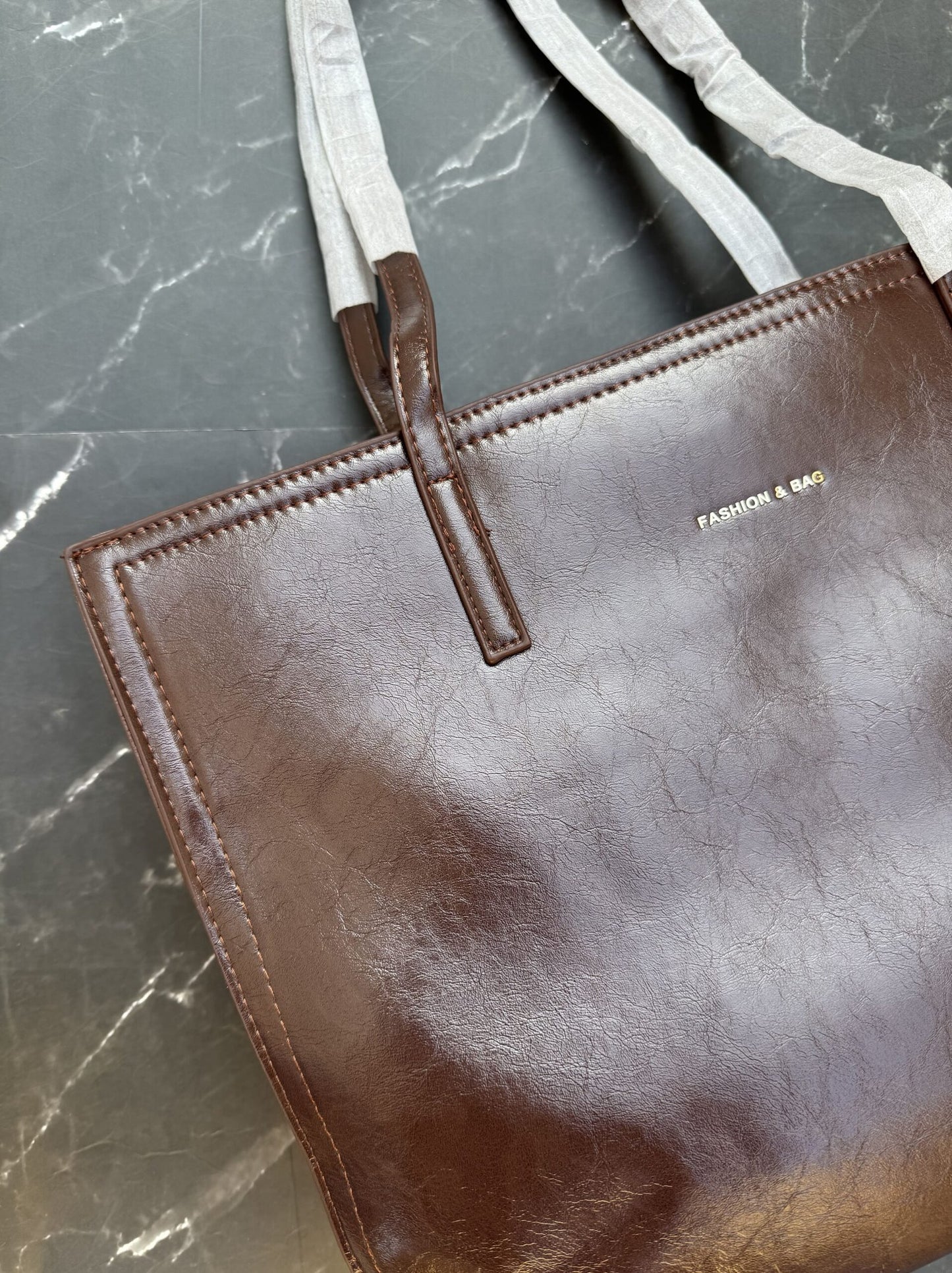 Premium 3 Compartment Tote Bag - Coffee