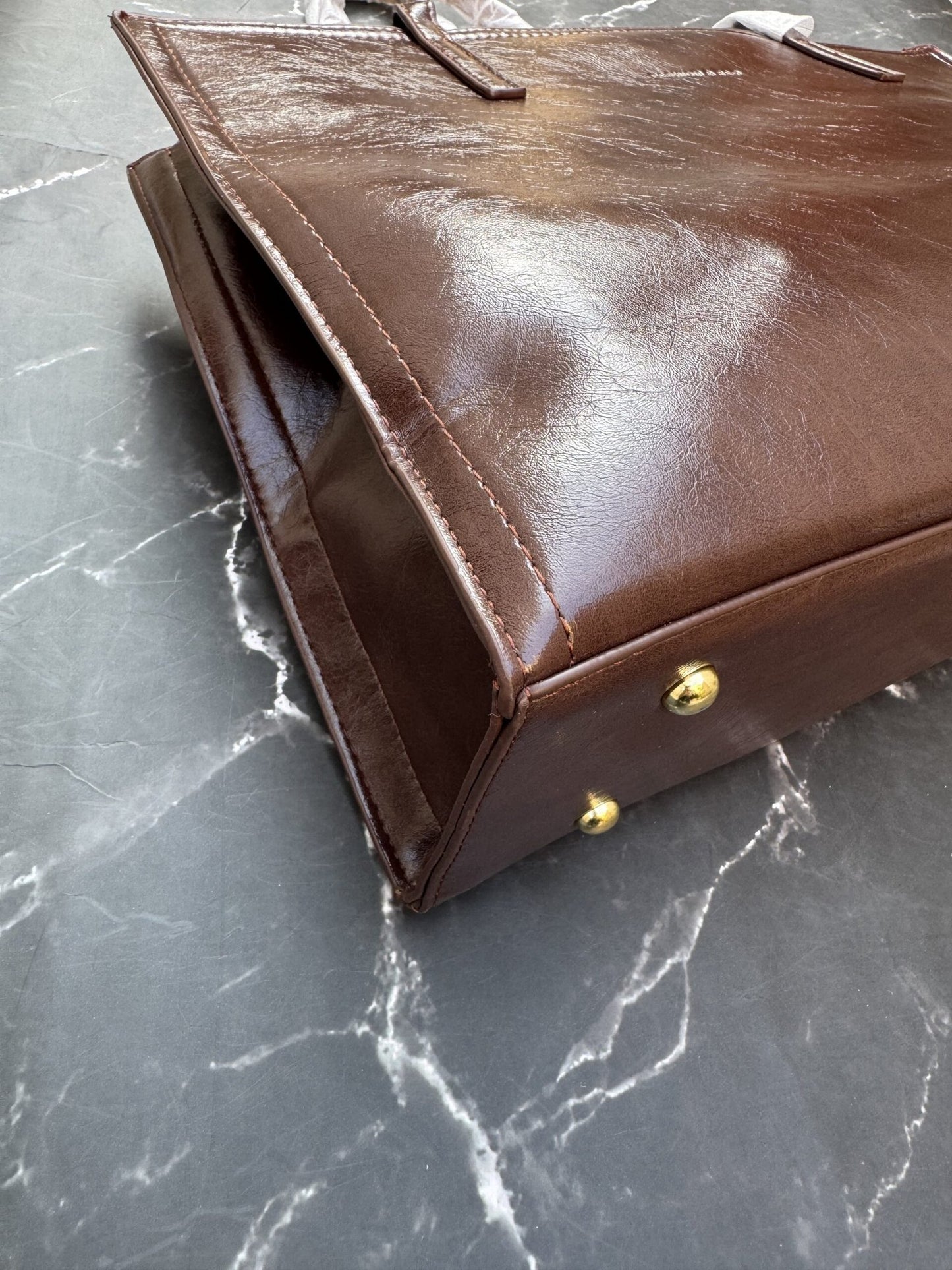 Premium 3 Compartment Tote Bag - Coffee