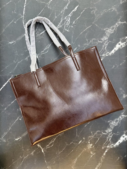 Premium 3 Compartment Tote Bag - Coffee
