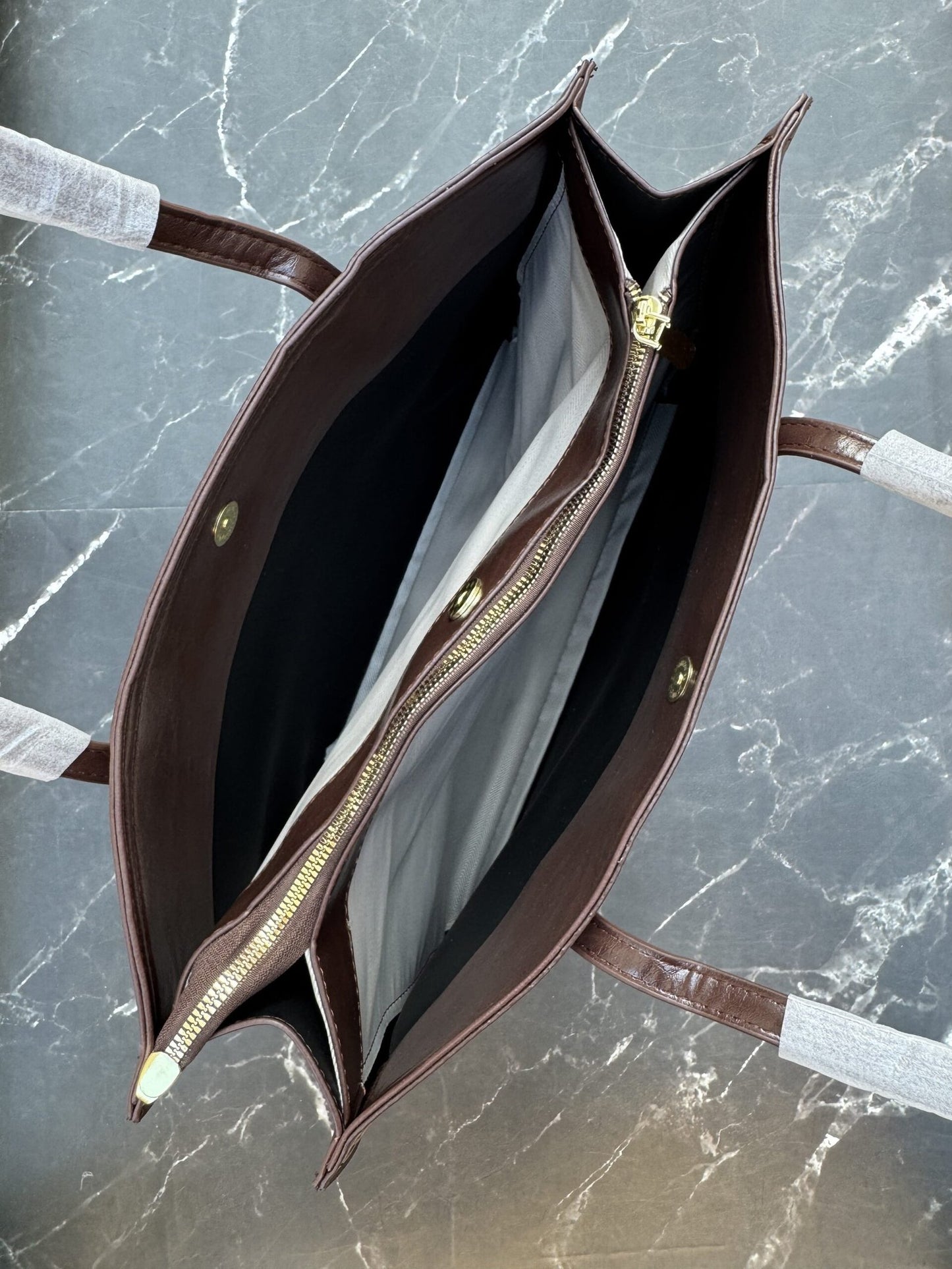 Premium 3 Compartment Tote Bag - Coffee