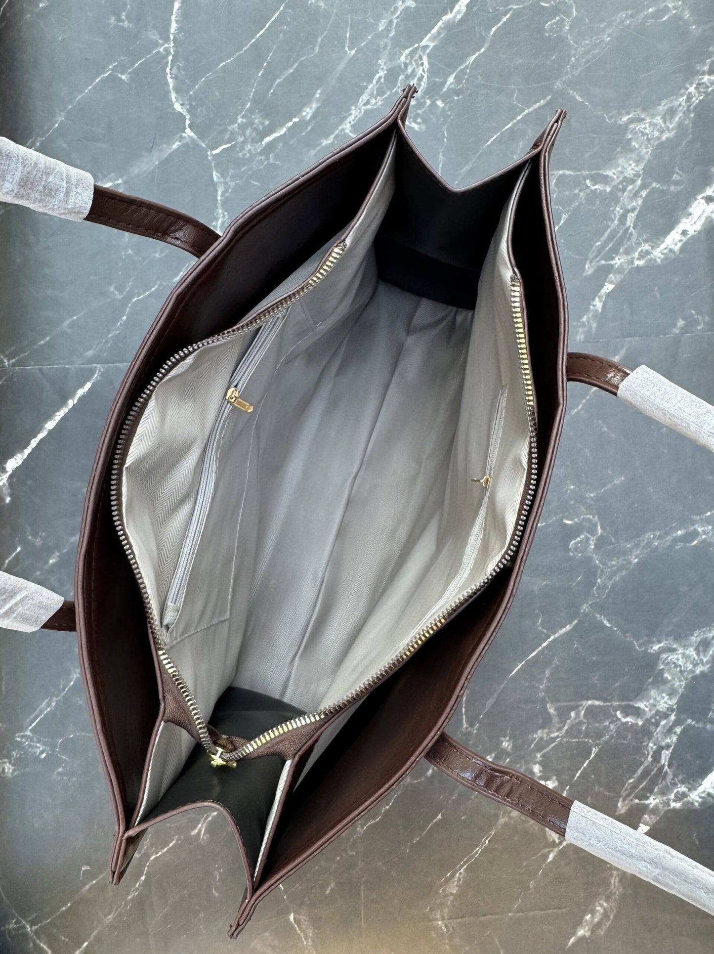 Premium 3 Compartment Tote Bag - Coffee