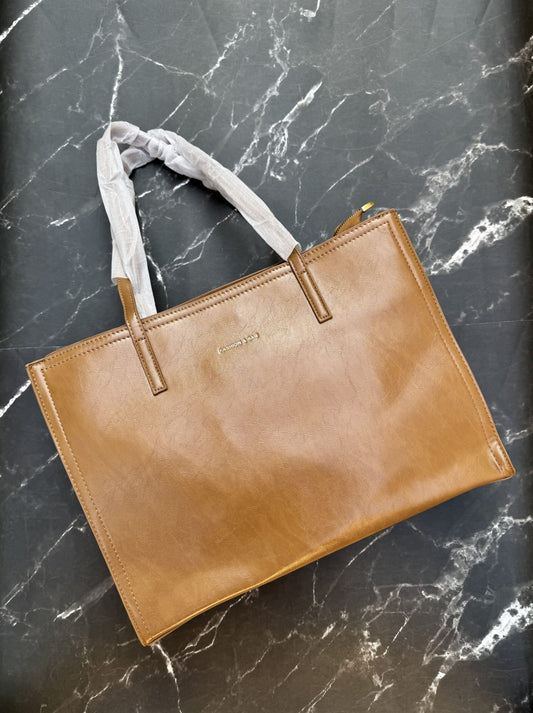 Premium 3 Compartment Tote Bag -Khaki